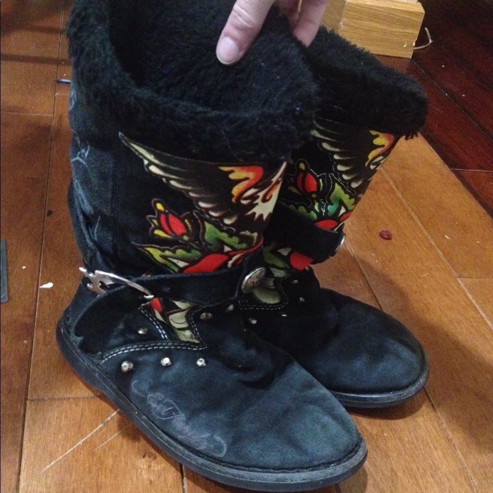 Ed Hardy uggs boots slip on slipper rockabilly 6